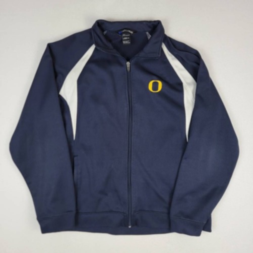 Holloway Softshell Jacket Women's XL Blue White Color Block Full Zip Pockets